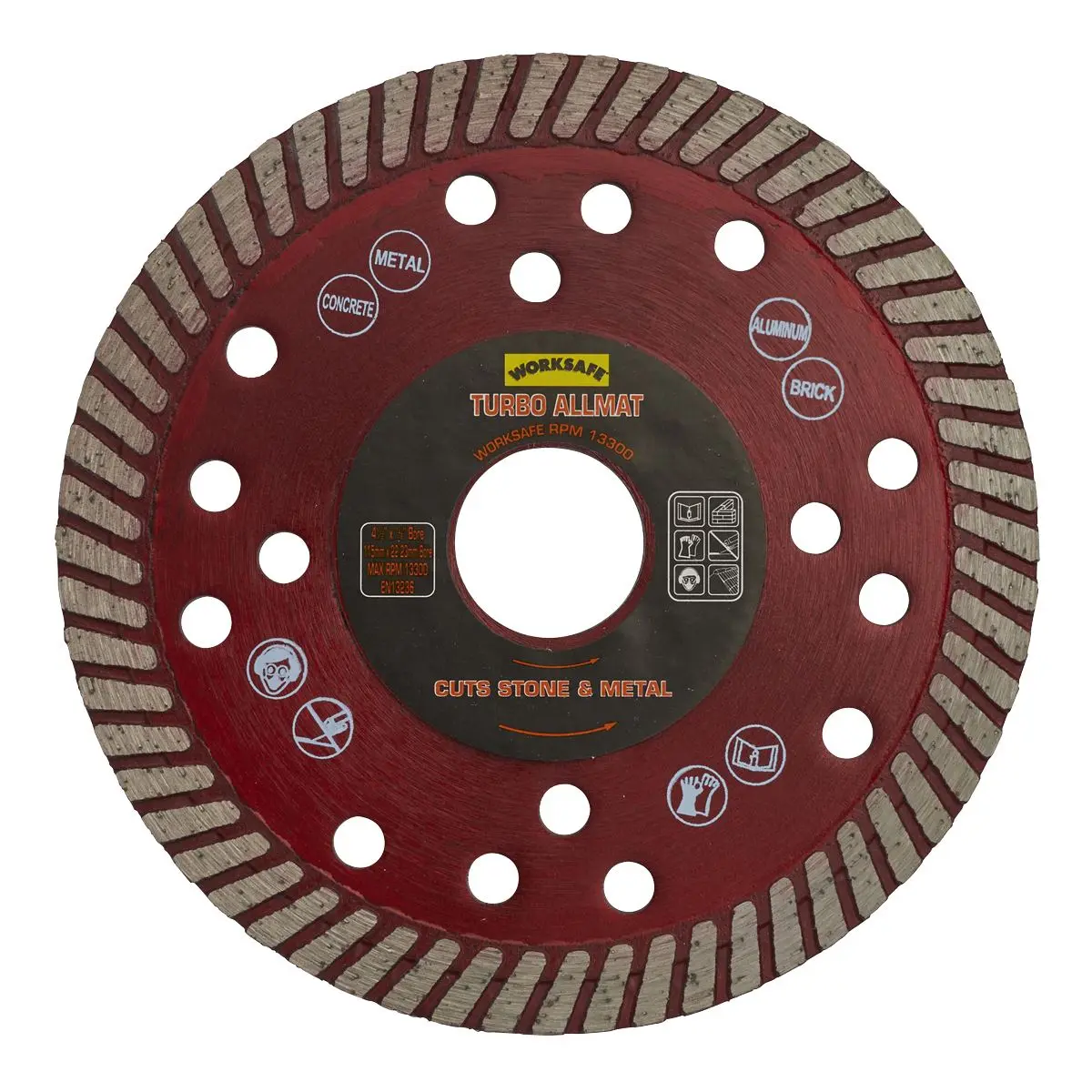 Worksafe by Sealey Turbo Allmat Diamond Blade Ø115 x Ø22mm - Image 2