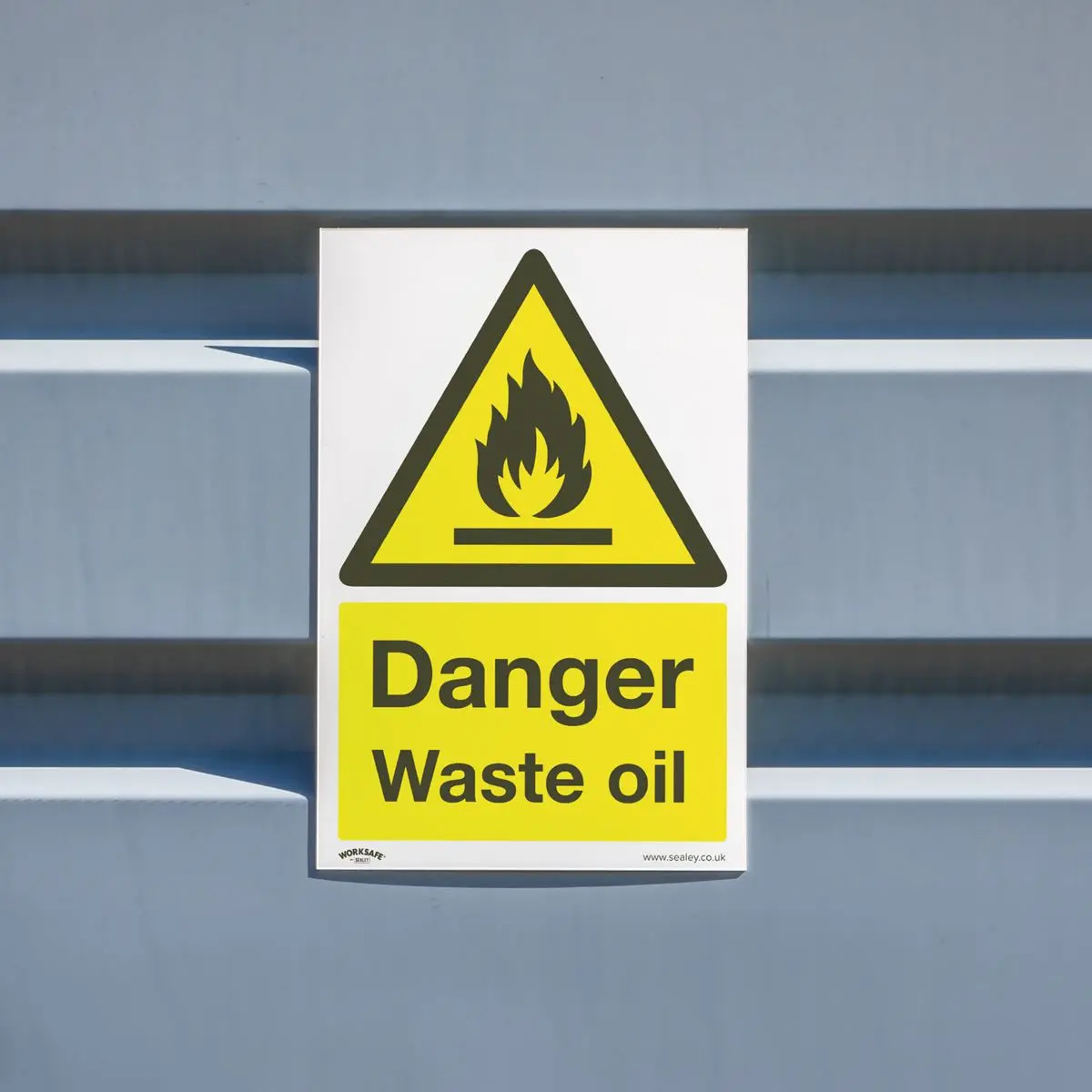 Worksafe by Sealey Warning Safety Sign - Danger Waste Oil - Rigid Plastic - Image 6