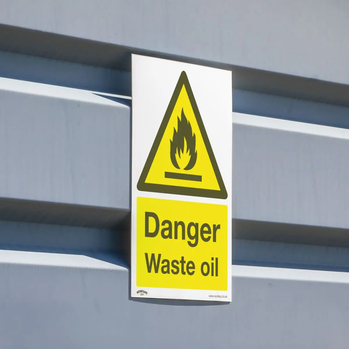 Worksafe by Sealey Warning Safety Sign - Danger Waste Oil - Rigid Plastic - Image 7