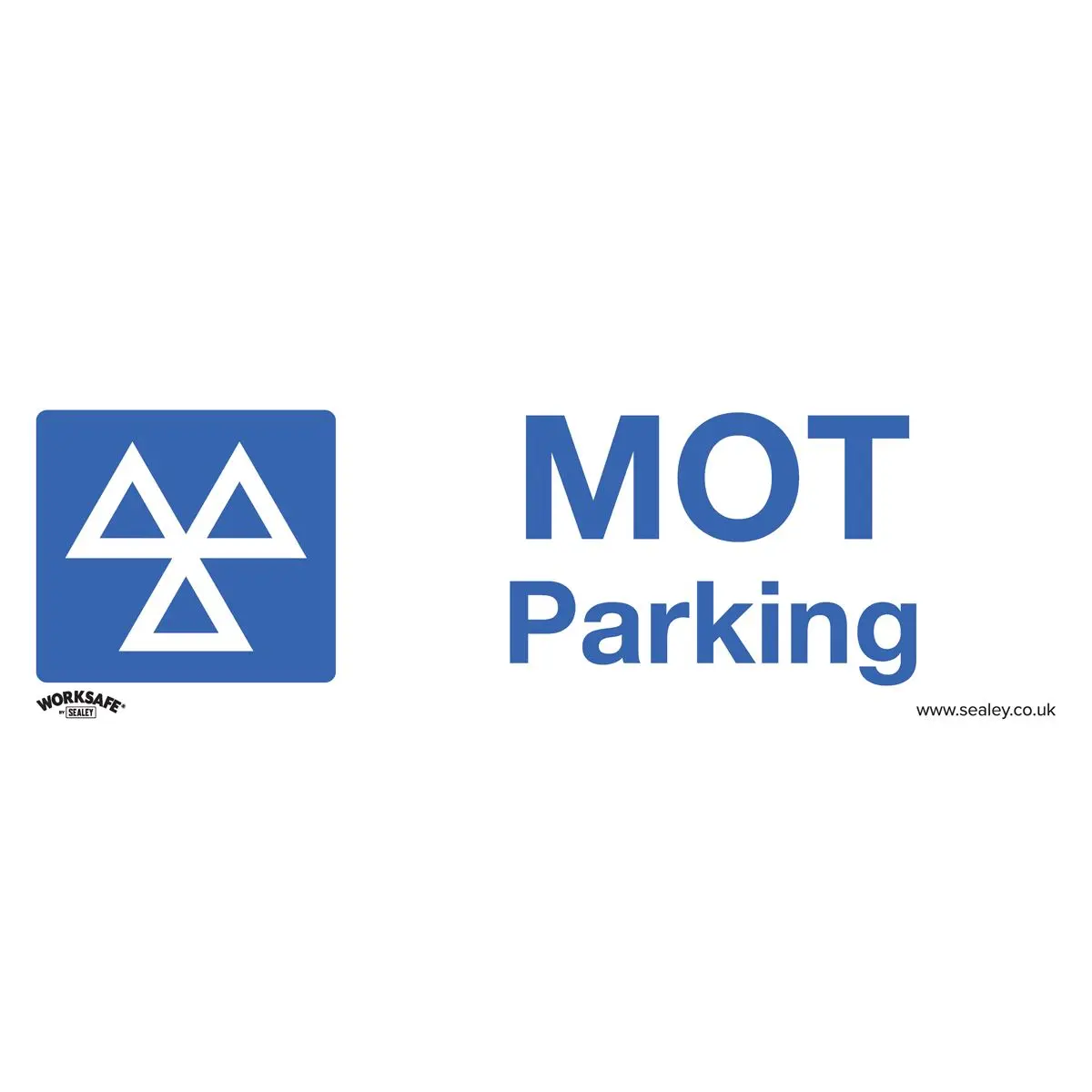 Worksafe by Sealey Warning Safety Sign - MOT Parking - Self-Adhesive Vinyl - Pack of 10