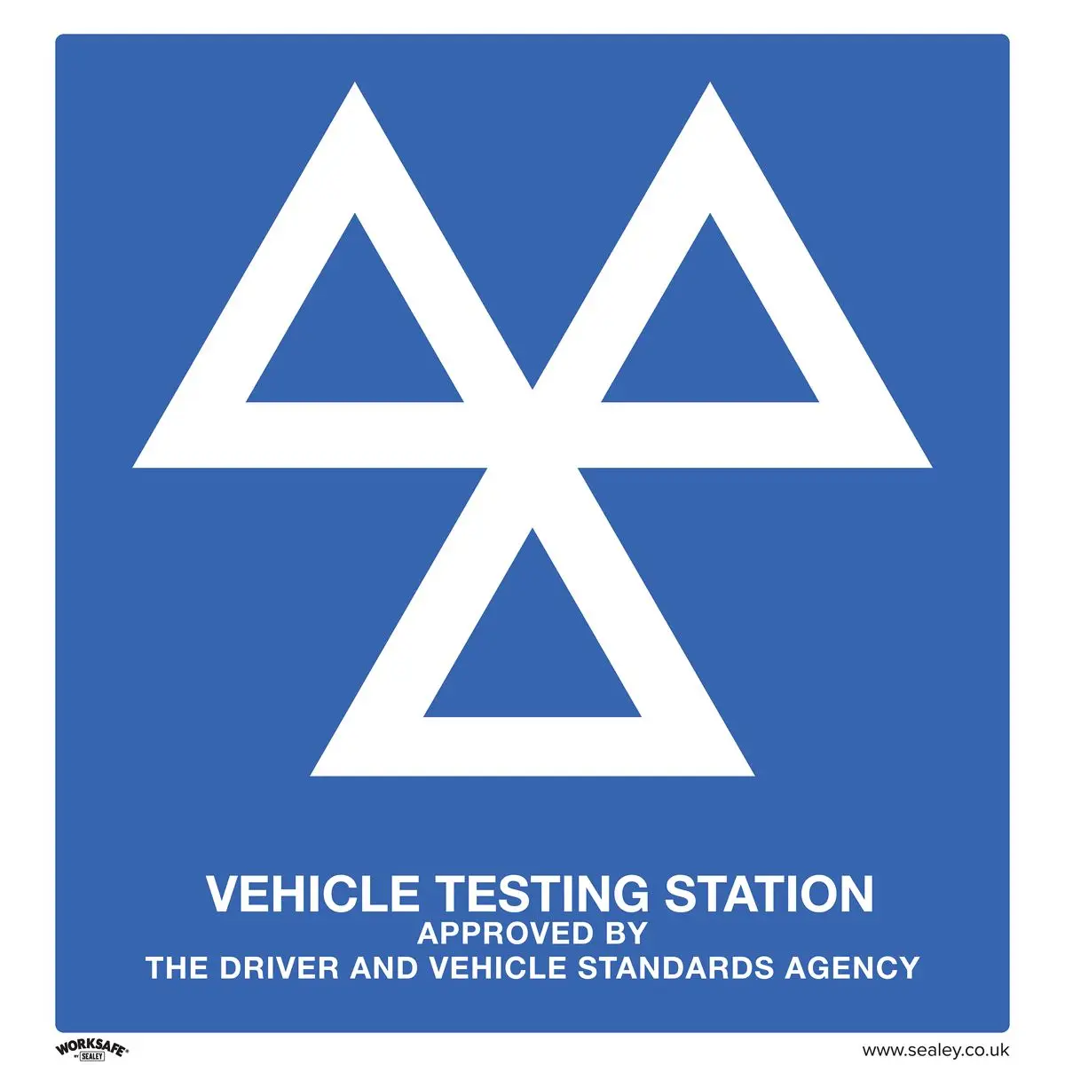 Worksafe by Sealey Warning Safety Sign - MOT Testing Station - Rigid Plastic - Pack of 10
