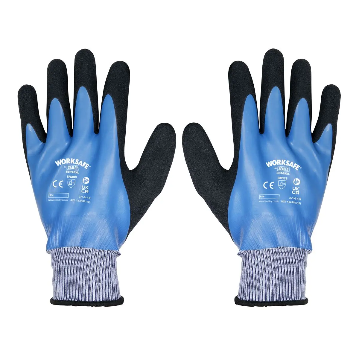 Worksafe by Sealey Waterproof Latex Gloves X-Large – Pair - Image 5